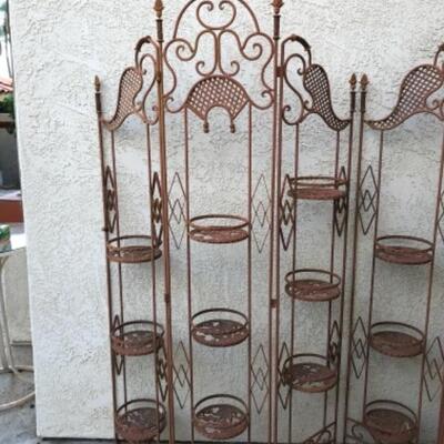 Lot 1. Pair of iron plant stands (77â€ x 40â€)--WAS $250 â€”NOW $187.50