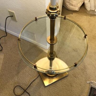 Lot 29. Side lamp with glass table--WAS $25â€“NOW $18.75