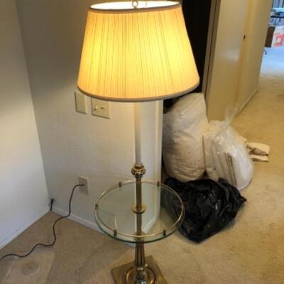 Lot 29. Side lamp with glass table--WAS $25â€“NOW $18.75