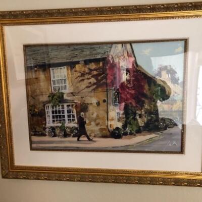 Lot 35. Framed giclee on paper, â€œCotswold Armsâ€ by Paul Rafferty, (26.5â€ x 16.5â€), Signed, (92 of 195)--WAS $1250â€“NOW $937.50