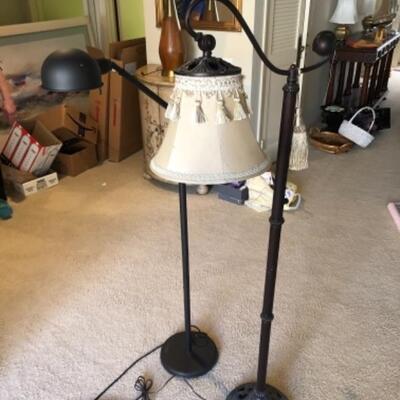 Lot 43. Two floor lamps (approximately 5 feet high)--WAS $65â€“$48.75