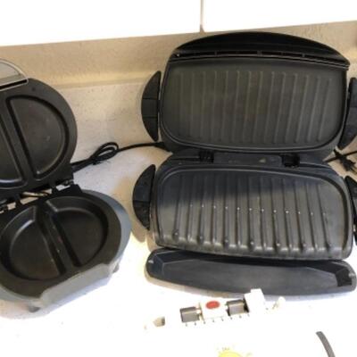 Lot 58. George Foreman pancake griddle, slow cooker rand other griddle appliances--WAS $65â€“NOW $48.50