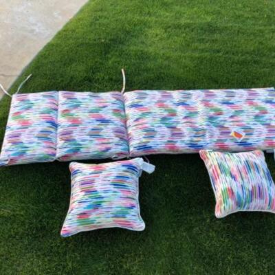 Lot 67. Chaise cushion and pillows (new with tags)--WAS $20â€“NOW $15.00