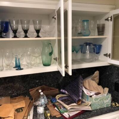Lot 76. Large assortment of stemware and pitchers--WAS $55â€“NOW $41.25