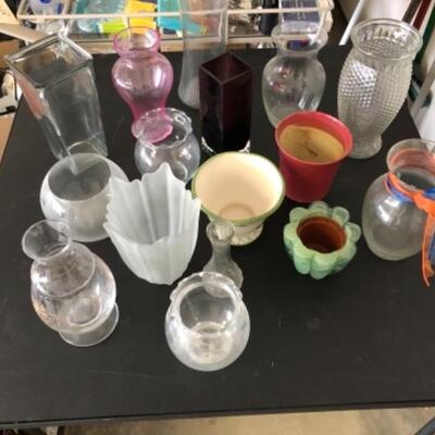 Lot 87. Sixteen vases in different colors and sizes--WAS $25â€“NOW $18.75