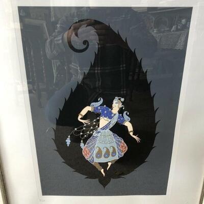 Lot 157.  â€œBayadereâ€, Erte, limited edition Serigraph, hand signed, 33â€ x 39â€ framed, Purchase date, 2004- -WAS $799â€“NOW $599.25