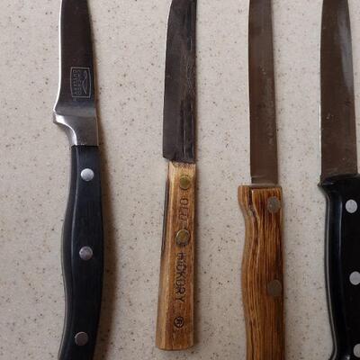 Lot 584: Knife, Ice Pick and Knife Sharpeners lot