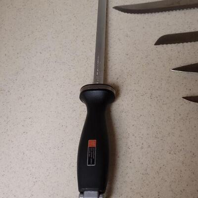 Lot 584: Knife, Ice Pick and Knife Sharpeners lot
