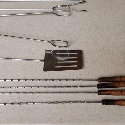 Lot 594: Grill Utensils and Skewers 