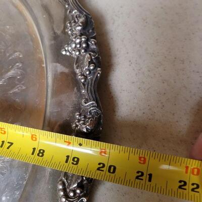 Lot 596: Silverplate Grape Rim Tray