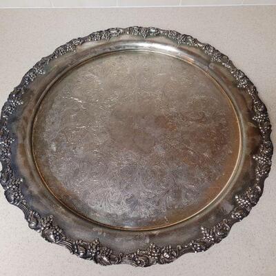 Lot 596: Silverplate Grape Rim Tray