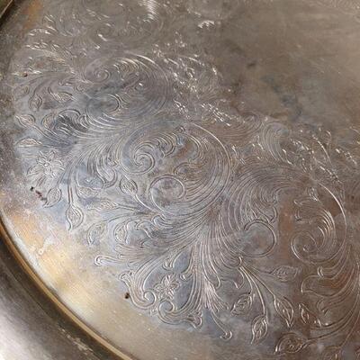 Lot 596: Silverplate Grape Rim Tray