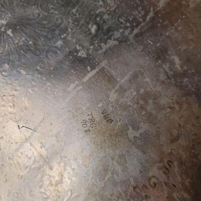 Lot 597: Silverplate Floral Rim Tray