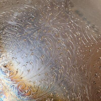 Lot 597: Silverplate Floral Rim Tray