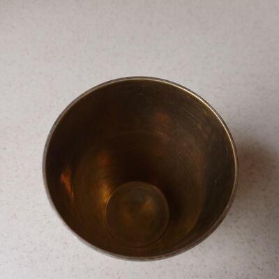 Lot 607:  Middle Eastern Beaker Vessel- Silver cup with Gold Wash Interior