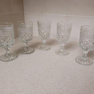 Lot 613: Cut Glass Sherry Glasses 