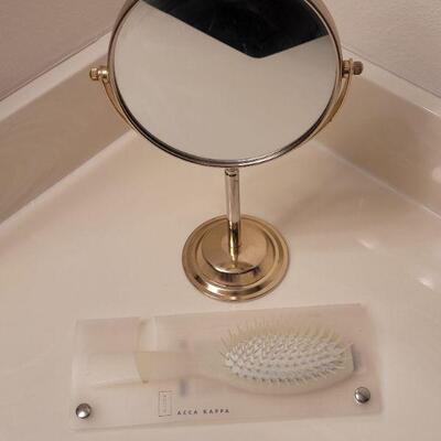 Lot 632: New RESTORATION HARDWARE Hair Brush & Vanity Mirror 
