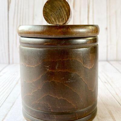 LOT 78  VINTAGE BLACK FORREST STYLE TOBACCO CAN & WOODEN PIPE