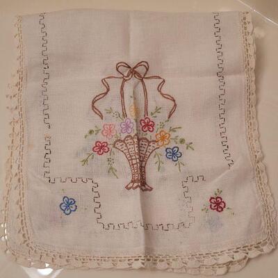 Lot 653: Vintage Needlepoint Pillowcases and Table Runner