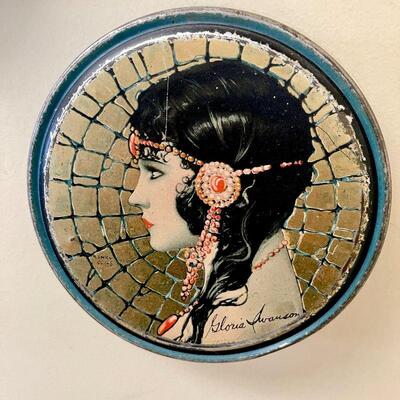 LOT 85  VINTAGE TINS SILENT SCREEN STARTS POLA NEGRI & GLORIA SWANSON 