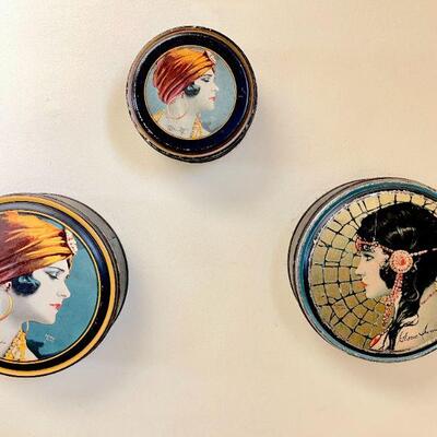 LOT 85  VINTAGE TINS SILENT SCREEN STARTS POLA NEGRI & GLORIA SWANSON 