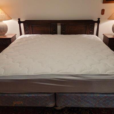 Lot 680: King Size Bed with Serta Mattresses and Mattress Pad