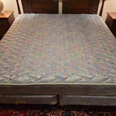 Lot 680: King Size Bed with Serta Mattresses and Mattress Pad