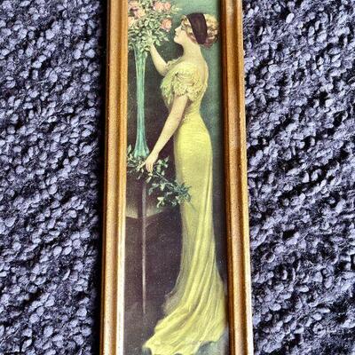 LOT 88 VINTAGE 3 FRAMED BOUCHER ROMANTIC THEME ART NOUVEAU PRETTY LADY  