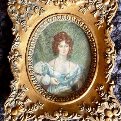 LOT 90  VINTAGE CAMEO CREATIONS FRAMED PORTRAITS PRETTY LADY 