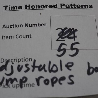 Lot 55 Bead jump ropes, therabands, sliders bands