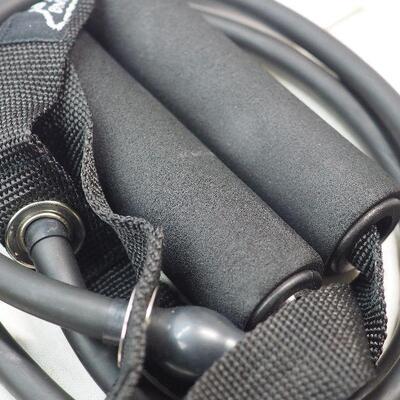 Lot 55 Bead jump ropes, therabands, sliders bands