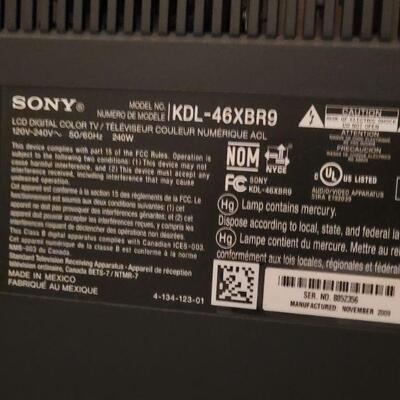 Lot 685: Sony Bravia 46" TV