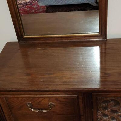 Lot 687: Long Dresser with (2) Mirrors