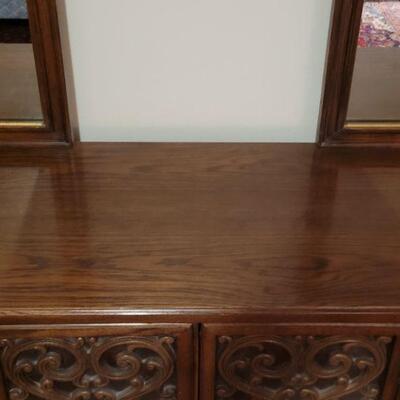 Lot 687: Long Dresser with (2) Mirrors