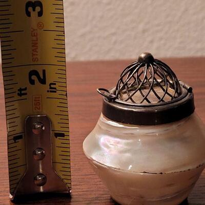 Lot 703: Shell Jar with Metal Lid