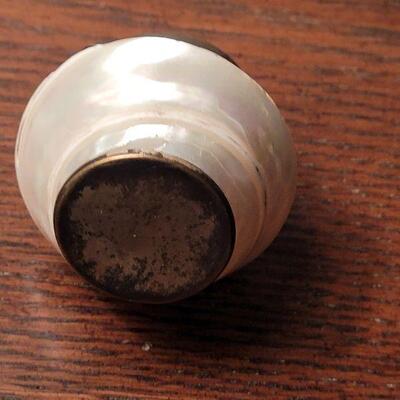 Lot 703: Shell Jar with Metal Lid