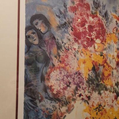 Lot 729: Marc Chagall Limited Edition Pencil Numbered Lithograph "Floral Bouquet" Facsimile Signature with Certificate of...