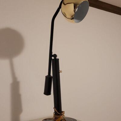 Lot 747: Mid Century Modern Black & Gold Eyeball Adjustable Lamp