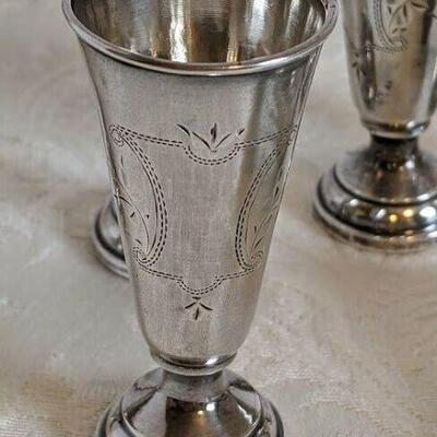 6 Antique Austrian 800 Silver cups Brightwork JB maker mark SHIPPING AVAILABLE