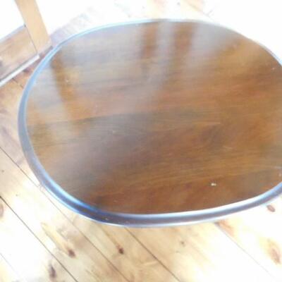 Solid Wood Walnut Finish Oval Side Table 27