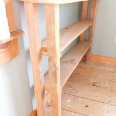 Hand Crafted Window Table with Shelves 43