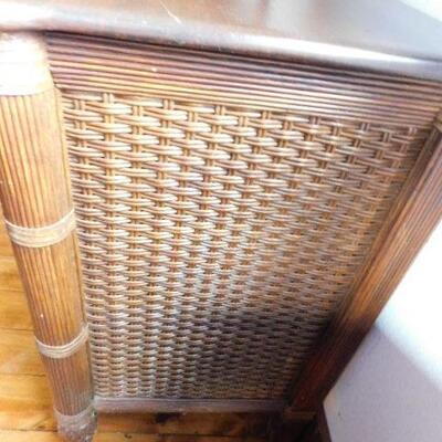 Lexington Collection Two over Three Faux Rattan and Wicker Dresser 38