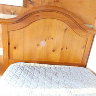 Solid Wood Twin Bed Head Board and Mattress Set Choice One
