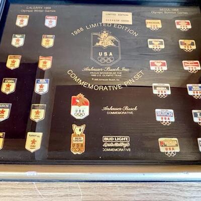 OLY 119  OLYMPIC PIN SETS ANHEUSER -BUSCH & BUDWEISER STEIN  