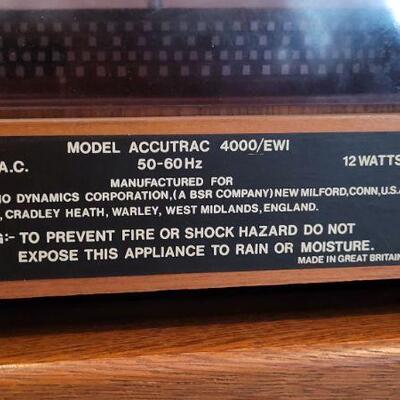 Lot 770: Vintage ACCUTRAC 4000/EWI Record Player TESTED A+