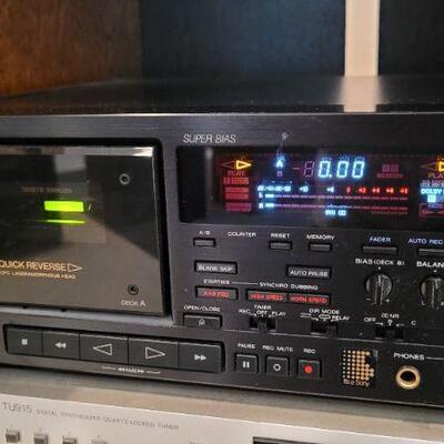 Lot 774: Vintage SONY TC-WR90ES Stereo Cassette Deck w/ Simulated Wood Cabinet TESTED A+ 