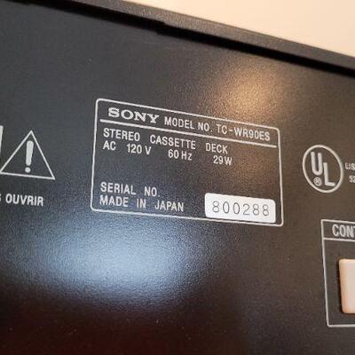 Lot 774: Vintage SONY TC-WR90ES Stereo Cassette Deck w/ Simulated Wood Cabinet TESTED A+ 