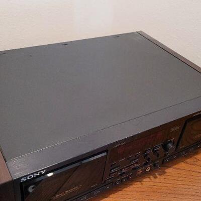Lot 774: Vintage SONY TC-WR90ES Stereo Cassette Deck w/ Simulated Wood Cabinet TESTED A+ 