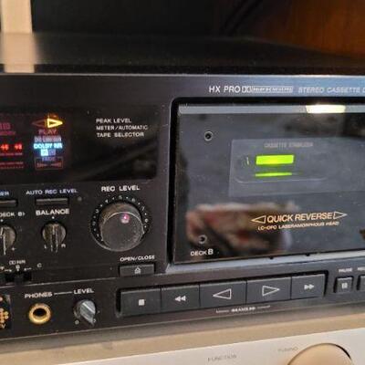 Lot 774: Vintage SONY TC-WR90ES Stereo Cassette Deck w/ Simulated Wood Cabinet TESTED A+ 