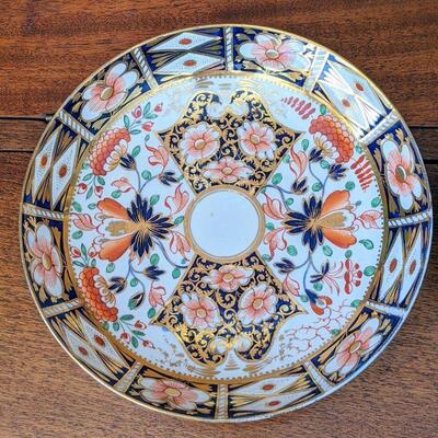 Antique Pair Royal Crown Derby Imari coupe style bowls or underplates 1806-1825